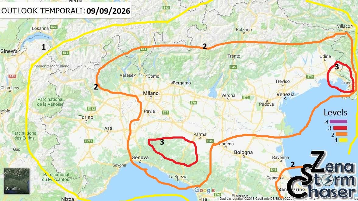 Meteo: fino a venerdì per il cambio di massa fredda su tutto il Paese