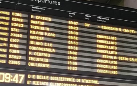 Sciopero nazionale dei treni dal 7 all’8 settembre con disagi alla circolazione e fasce di garanzia