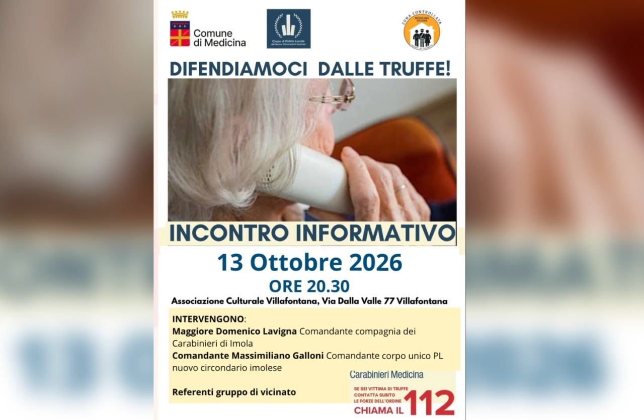 A Medicina ‘Difendiamoci delle truffe!’: incontro aperto al pubblico