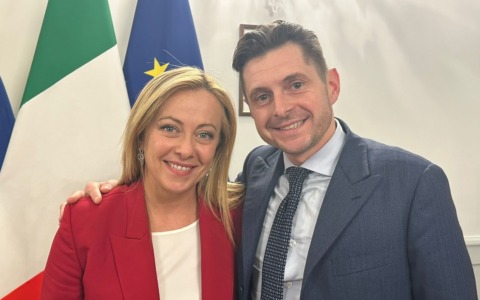 Il Presidente del Consiglio Giorgia Meloni ad Ascoli per la presentazione dei lavori della dimora Saladini Pilastri