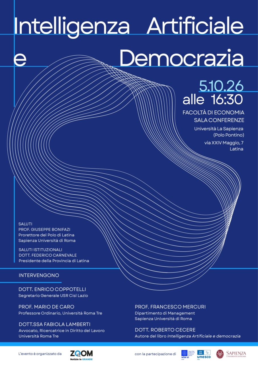 “Intelligenza artificiale e democrazia”: convegno e presentazione del libro di Roberto Cecere