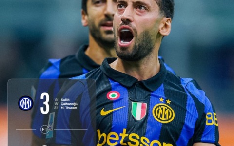 L’Inter travolge il Parma e scappa in vetta da sola
