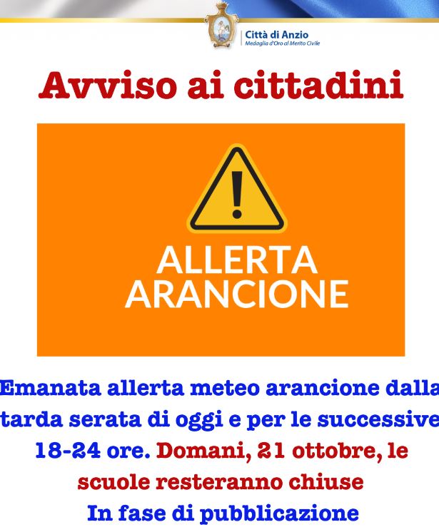 Maltempo, emanata allerta arancione: domani scuole chiuse