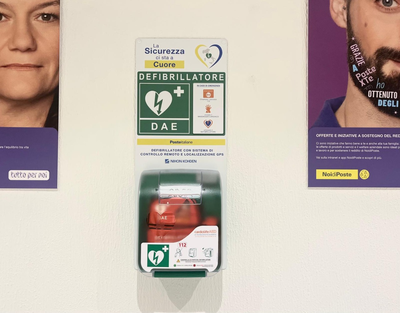 Poste Italiane: defibrillatori nella sede di Alessandria  per rafforzare la sicurezza negli spazi di lavoro