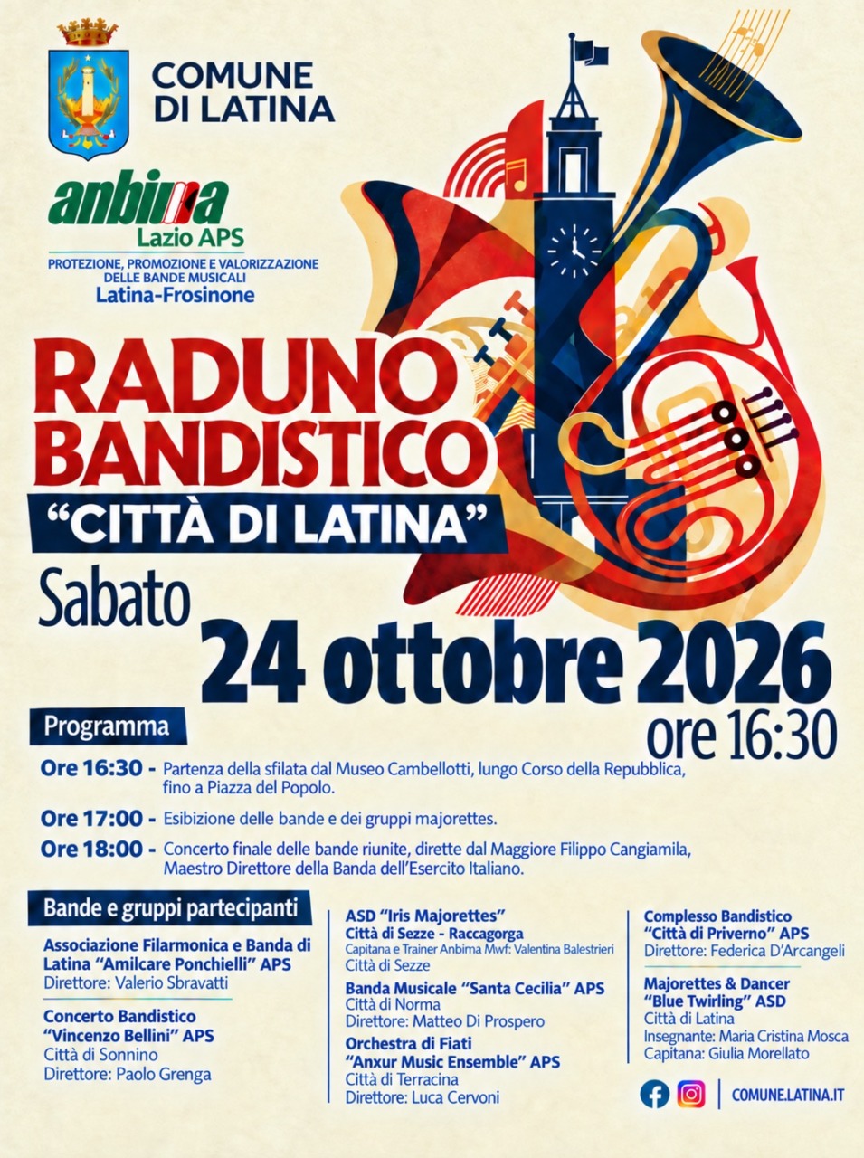 Raduno Bandistico “Città di Latina”, sabato 24 ottobre