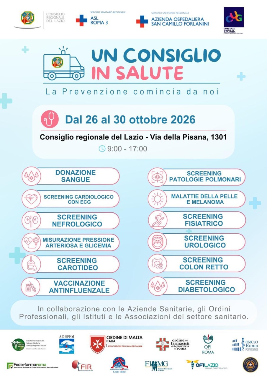 Torna una nuova iniziativa di “Un Consiglio in Salute – La prevenzione comincia da noi”